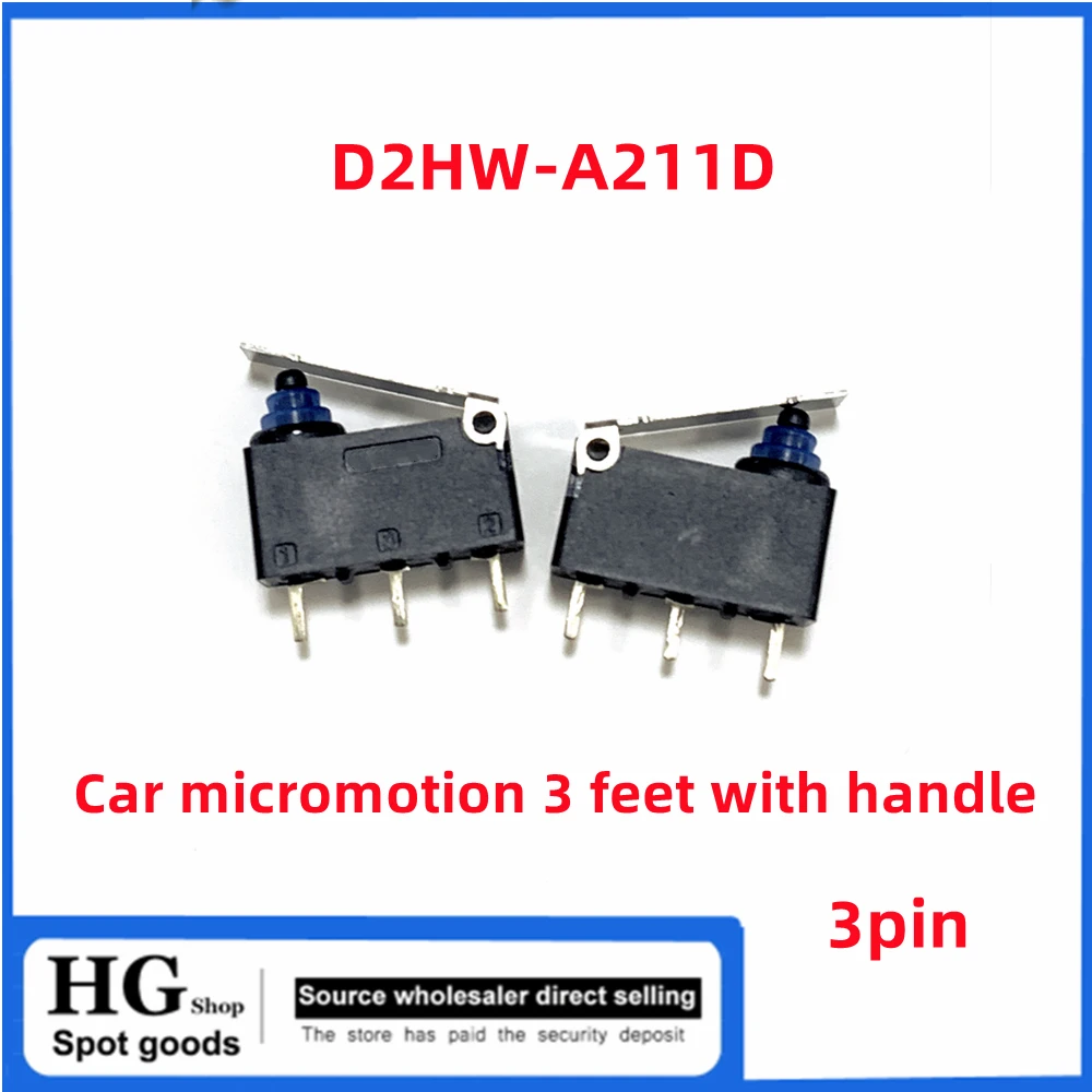 Original para OMRON D2HW-A201D D2HW-A211D 3 pines impermeable y a prueba de polvo cerradura de puerta de coche micro botón de interruptor