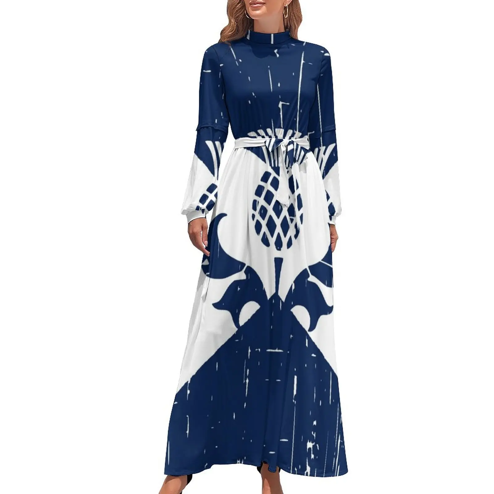 

Saltire Scottish Flag and Scottish Thistle Long Dress dresses for women 2024 Women's summer dress