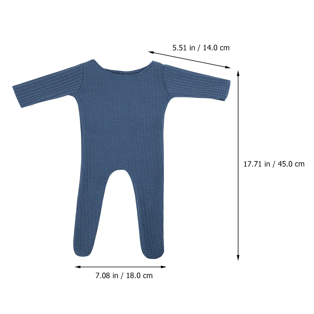 

2pcs Baby Photography Jumpsuit Newborn Outfit Simple Knitted Fabric One-piece Warm Clothes Long Pants Style Comfortable