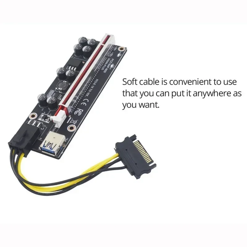 PCI Express 연장 케이블, USB 케이블, GPU 그래픽 카드용 PCIe 어댑터, 30CM 60CM 100CM, 라이저 카드, 1X 16X 3.0 Ver009SPlus