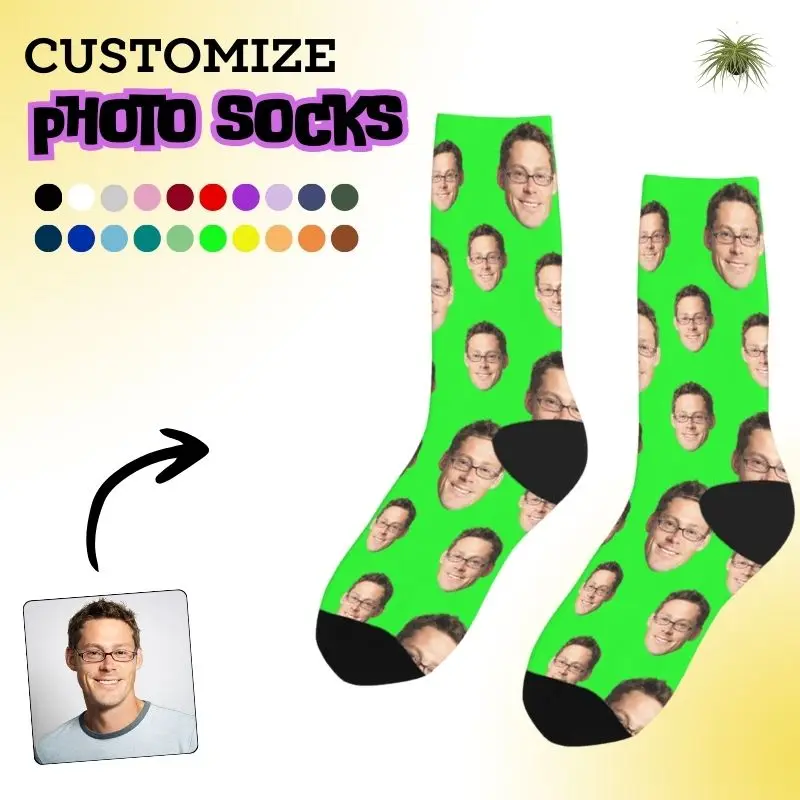 

Customized printing of your photos, personalized long socks, colored socks, men's women neutral socks, fun and innovative socks,