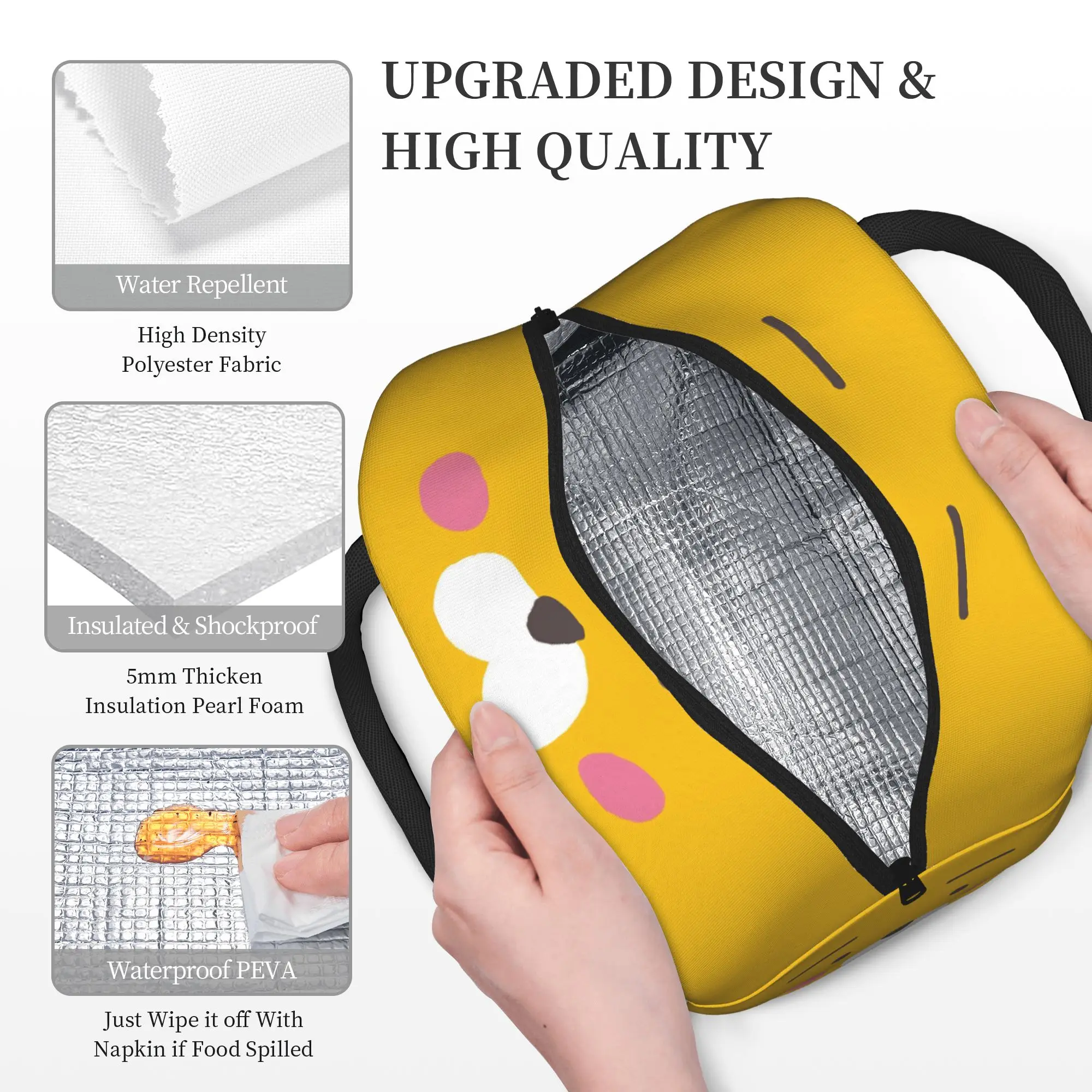 K-Kakaos F-Friends Choonsik Peach  Insulated Lunch Bags Cooler Bag Reusable  Portable Lunch Box Tote Food Handbags view 4