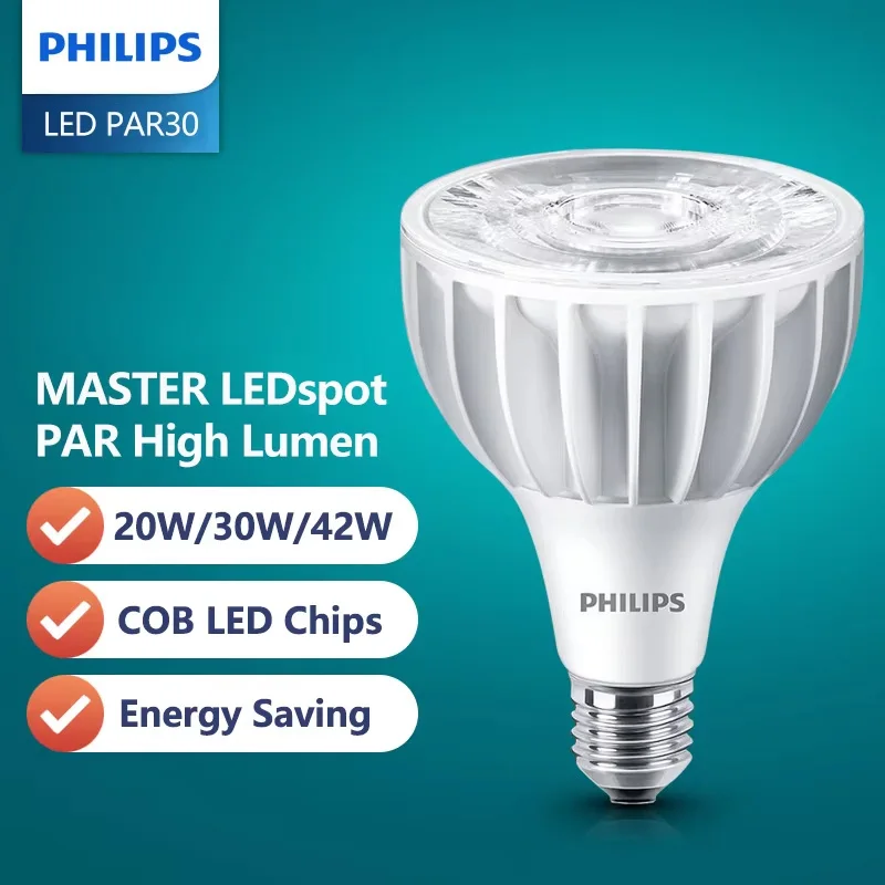 Philips MASTER LED PAR30 20W 32W 40W E27 High Lumen Spot Light White 3000K 4000K 6000K COB LED 15° 30° Angle Store Shop Lamps