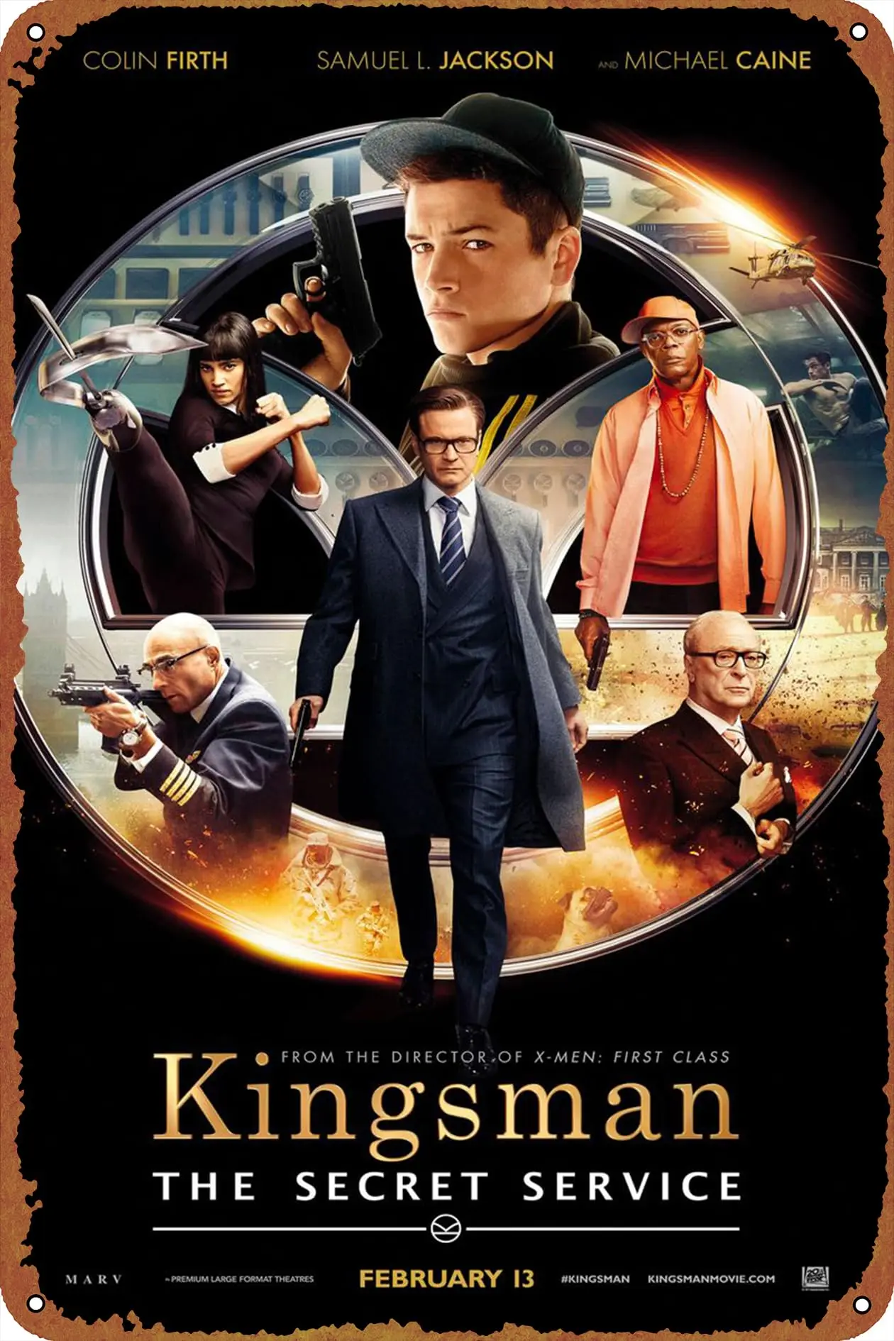 Kingsman Secret Service Movie Poster Tin Metal Sign Vintage Wall Plaque Decor 8x12 Inch