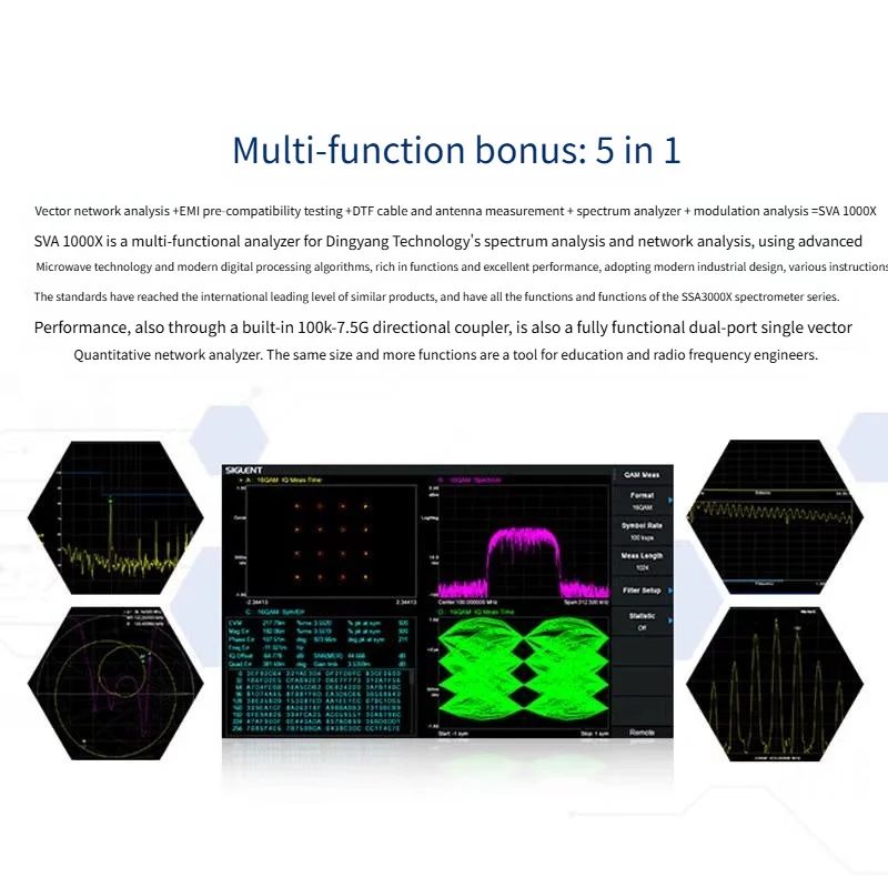 Siglent Electronic Sva1015X Series 9K-1.5/3.2/7.5 جيجا هرتز الطيف متر ناقلات شبكة محلل أدوات قياس LCD الراقية #2