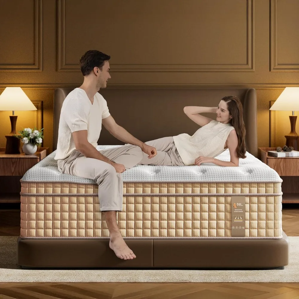 

Extra Firm Queen Mattress 14 Inch - Hotel Collection Hybrid Mattress with Extra Lumbar & Shoulder Support, Deep Sleep Comfort