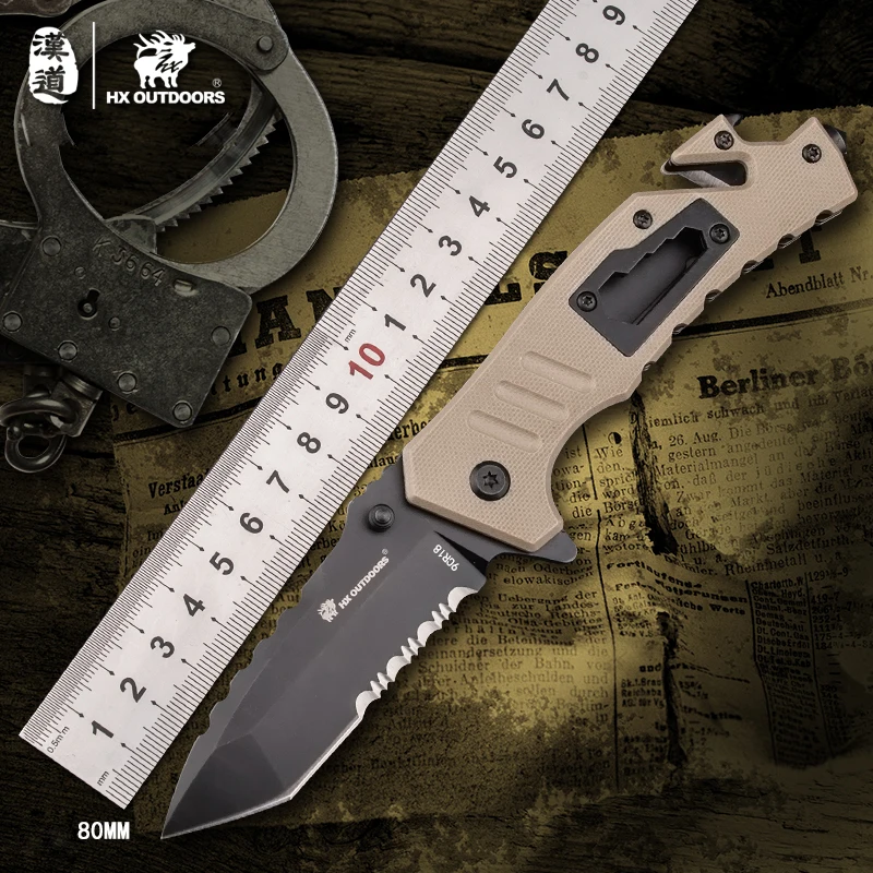 

HX OUTDOORS Infantry Folding Knife Outdoor Survival Multi functional Small Knife, Camping Pocket Folding Knife