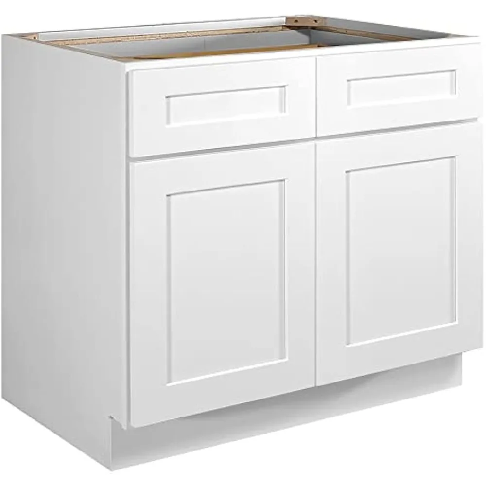 Kitchen Cabinet B36, 36 W x 24 D x 34.5 H, Painted White, Solid Wood, 561407