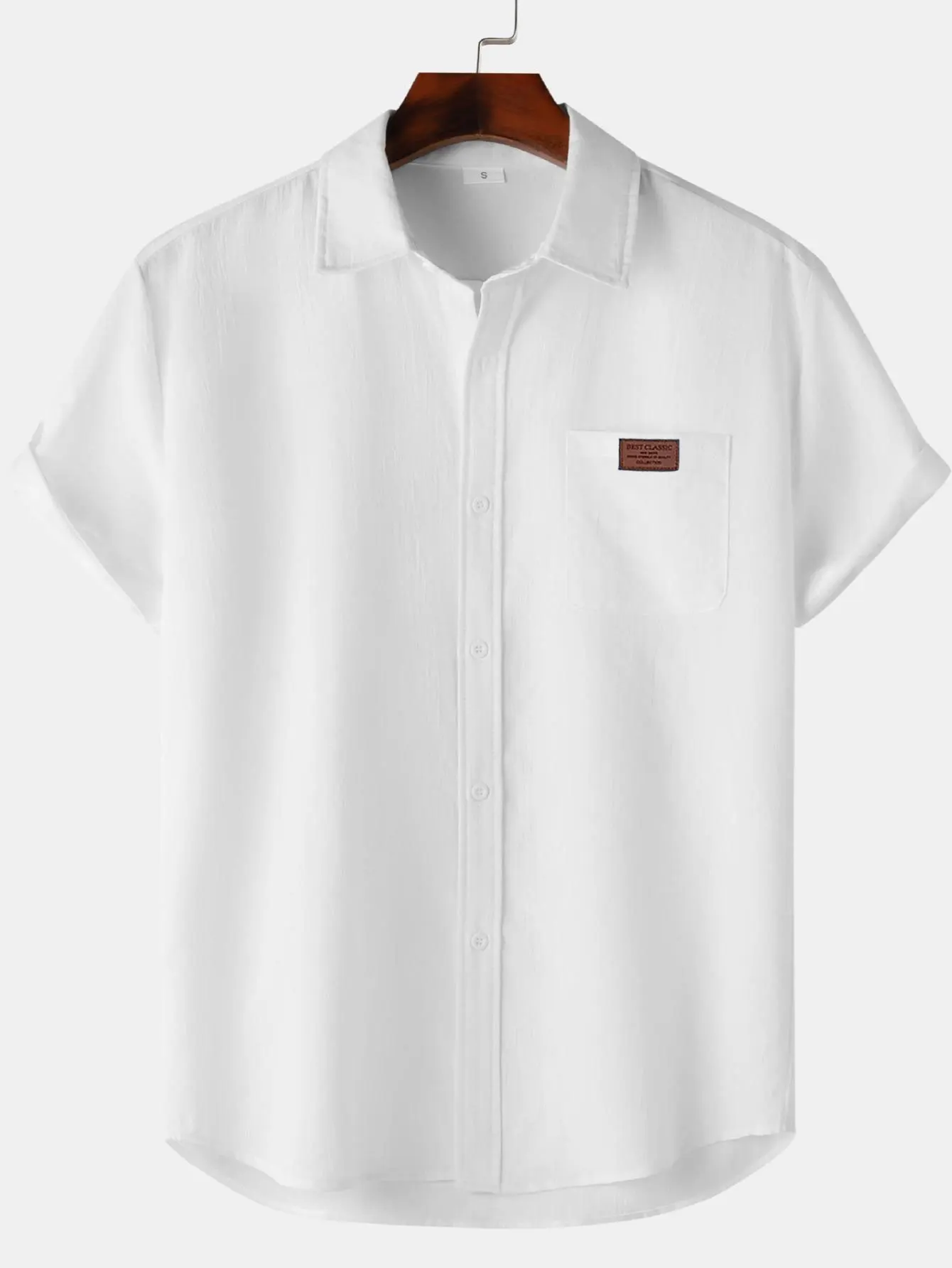 Men's Solid Color Short Sleeve shirt Linen Shirt Summer Casual Comfortable Top Daily Wear for Men