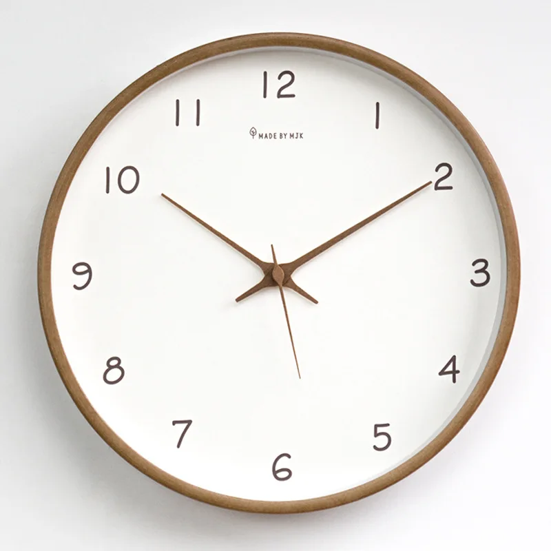 Modern Minimalist Solid Wood Wall Clock, Creative Silent Clock, Nordic Living Room, Home Personality, Affordable Luxury Clock