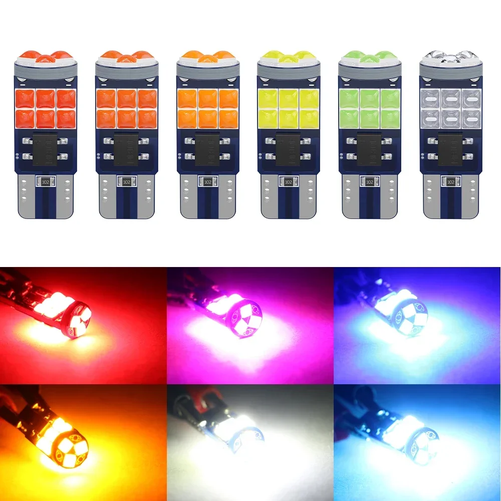 10pcs T10 W5W 194 501 LED CANbus ข้อผิดพลาดฟรีภายในรถ 3030 15SMD 3D ชิป PURE สีขาวเครื่องมือไฟหลอดไฟ 12V
