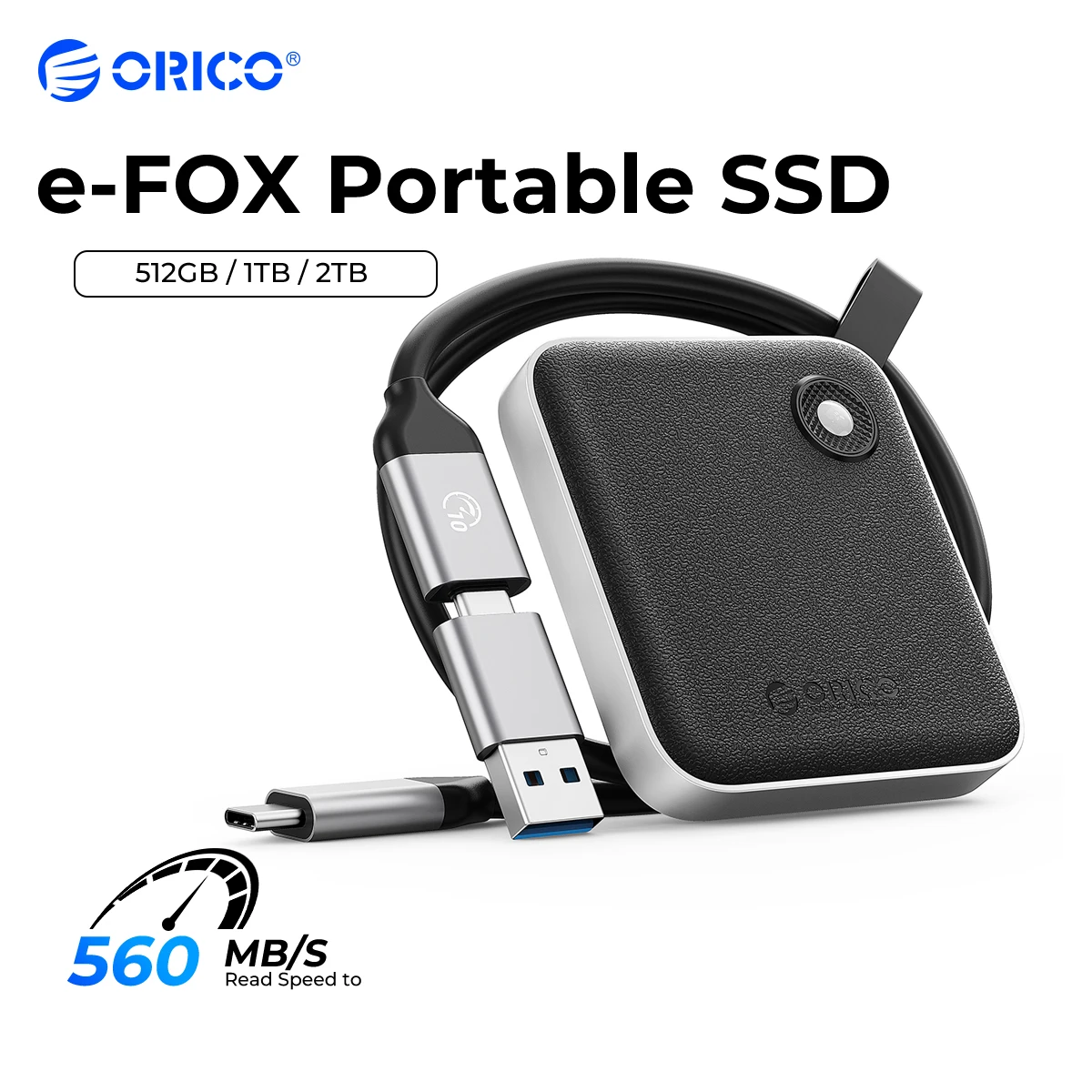 ORICO Portable External Solid State Drive External Hard Drive USB 3.2 Gen2 SSD for iPhone 15/Pro Windows Mac Lightweight