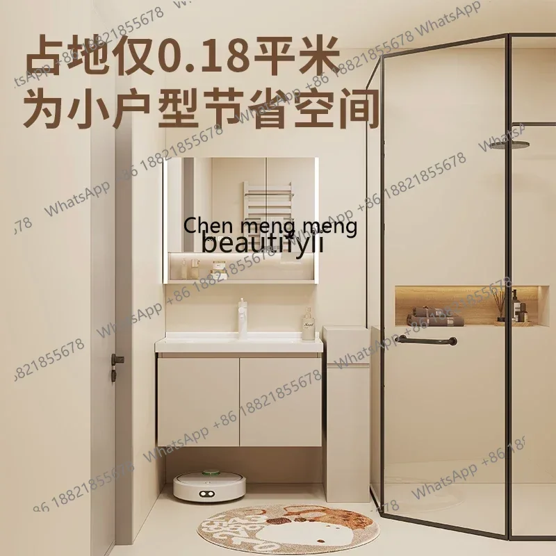 Extremely narrow ceramic integrated basin, face wash, bathroom washbasin, bathroom cabinet.