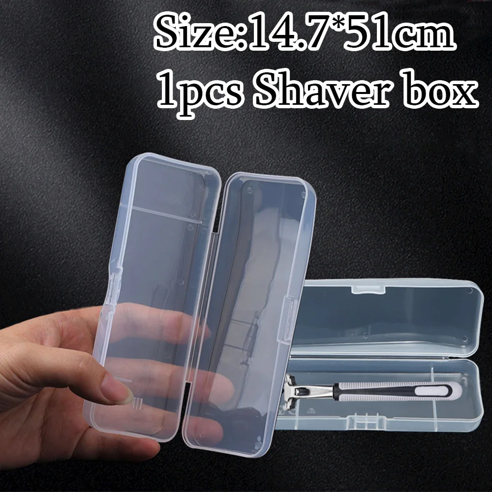 Universal Shaver Storage Box Handle Box Full Transparent Plastic Razor Box Portable Travel Men Shaving Machine Container Holder