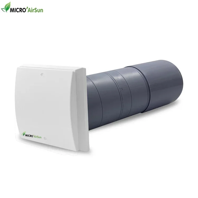 Ceramic heat recovery ventilator inside wall ventilation system for single room fresh air