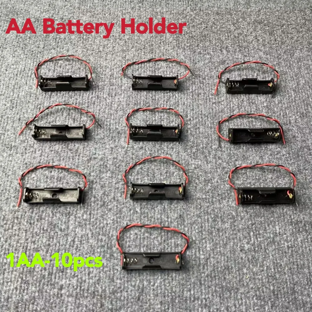 5-10PCS AA Power Battery Storage Case Holder Storage Box Multi Purposes DIY AA Battery Holder LR6 Container With Lead Cables