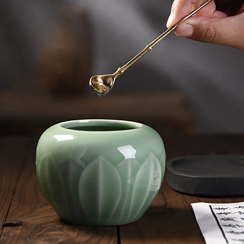 Calligraphy Ink Droplet Ceramic Painting Calligraphy Water Container Porcelain Inkwell Dish Ink Dish Plate