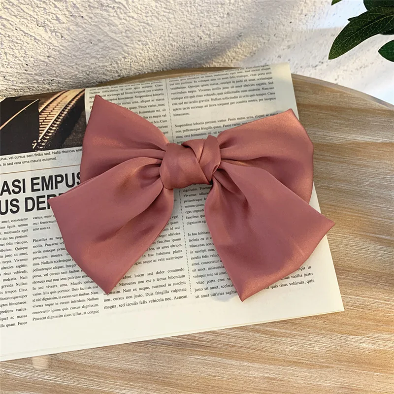 Red Big bow hairpin Women\'s Bows hair accessories Long Ribbon Hair Clip for Girls Sweets Fashion Big Bow Chiffon Blue Hairpin