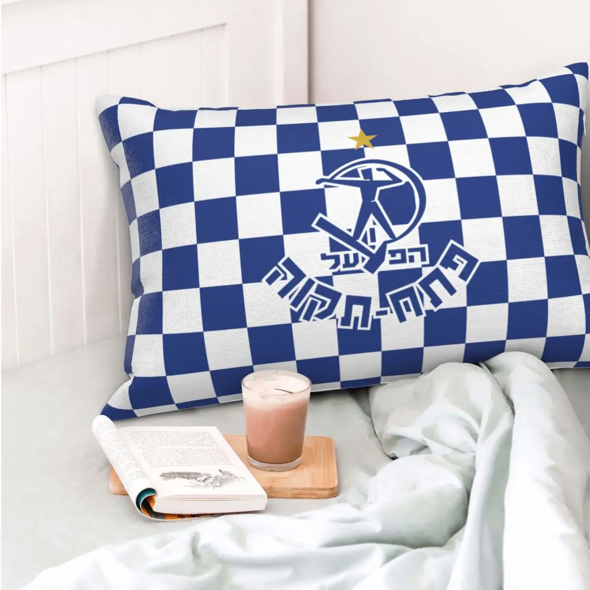 Taie d'oreiller décorative en peluche courte pour la maison, impression recto-verso, coussin de canapé, Israël Hsélective el Petah Tikva Fc