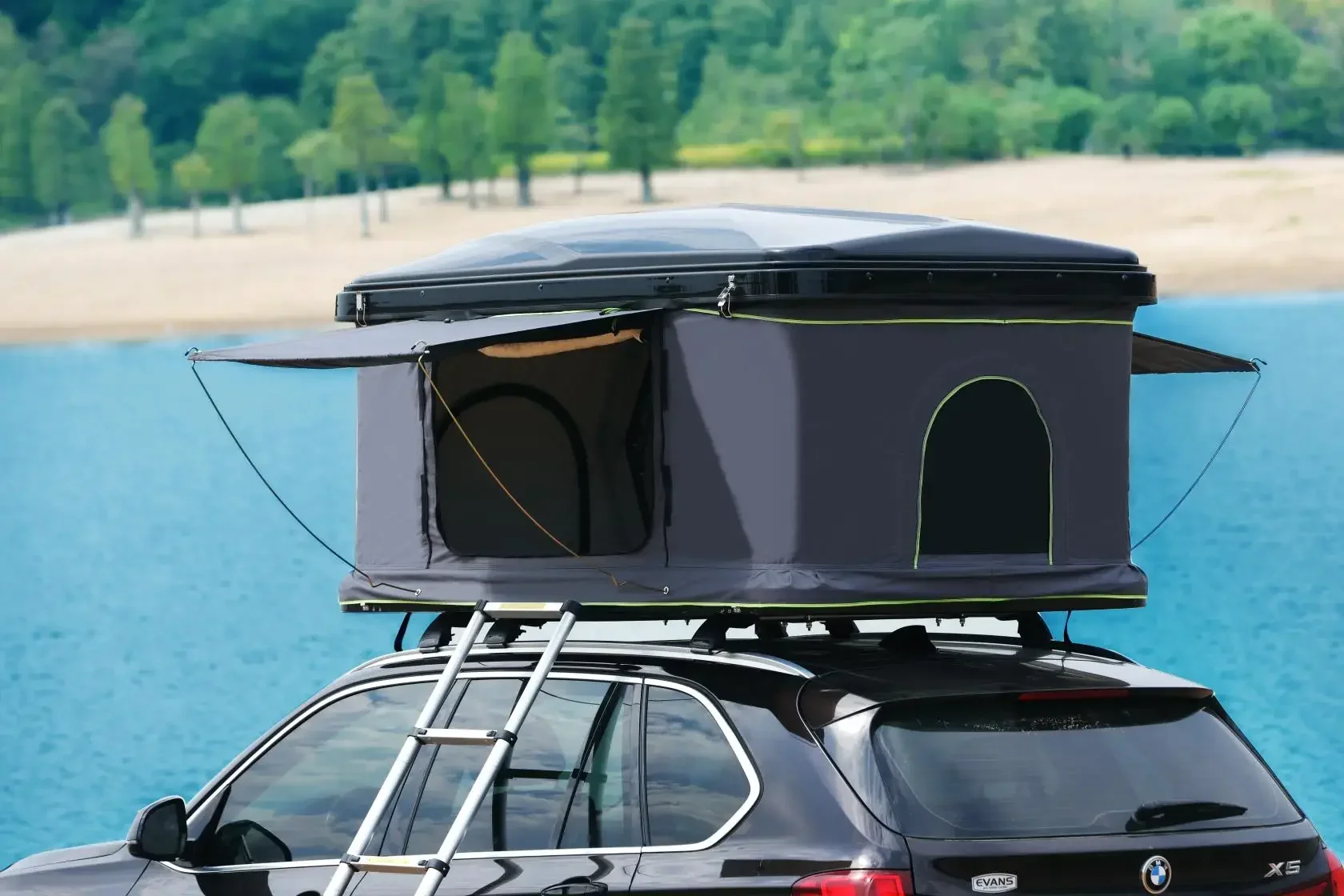 

camper trailer car roof tent box clamshell aluminium roof top tent and awning