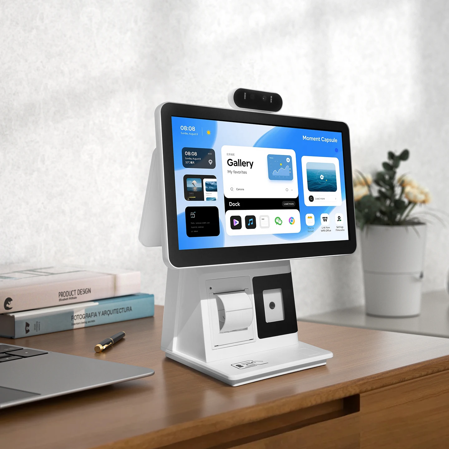 15.6-Inch Touch-Sensitive Windows POS Cash Register Screen Camera Scanning Printing Functions Intel  I5 12th Gen