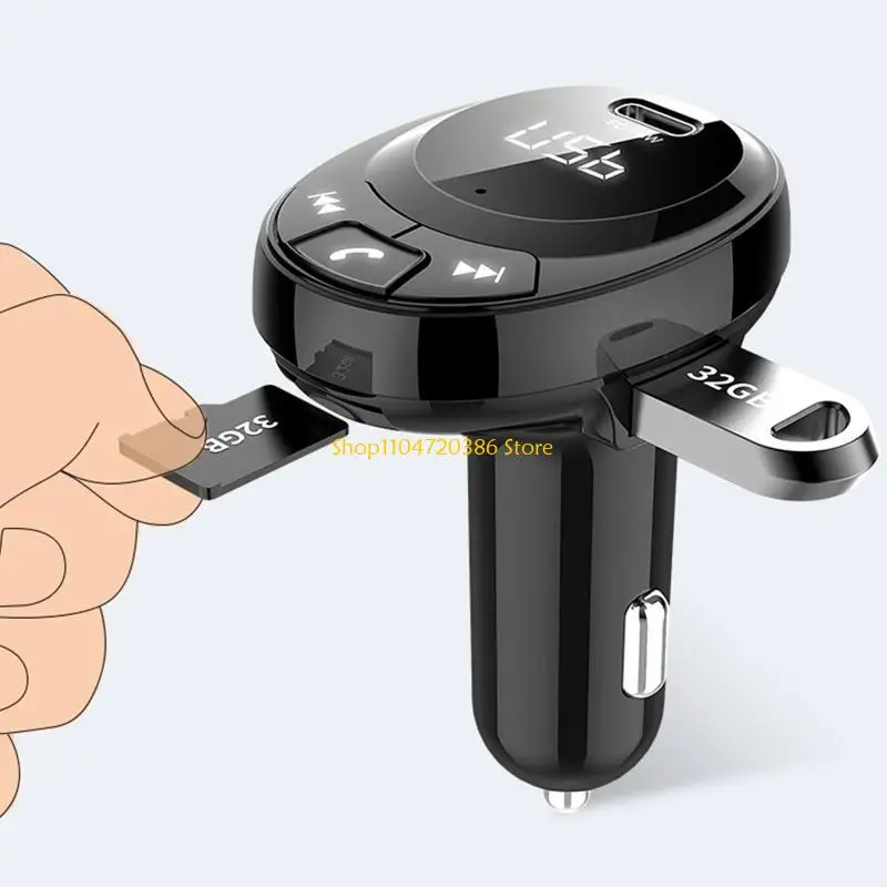 مشغل MP3 للسيارة K0EA، محول شحن USB مزدوج، اتصال حر اليدين لأنظمة Android IOS، متوافق مع البلوتوث