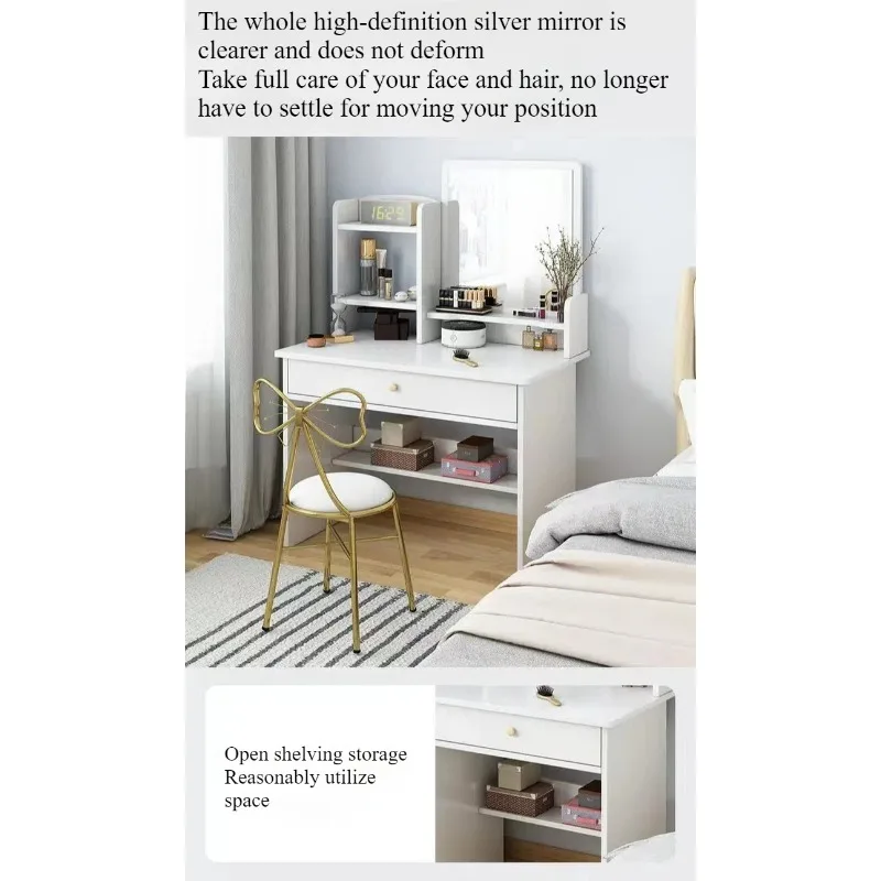 Makeup table bedroom with mirror storage integrated small apartment simple multi-functional e****mical Internet celebritydresser image 6