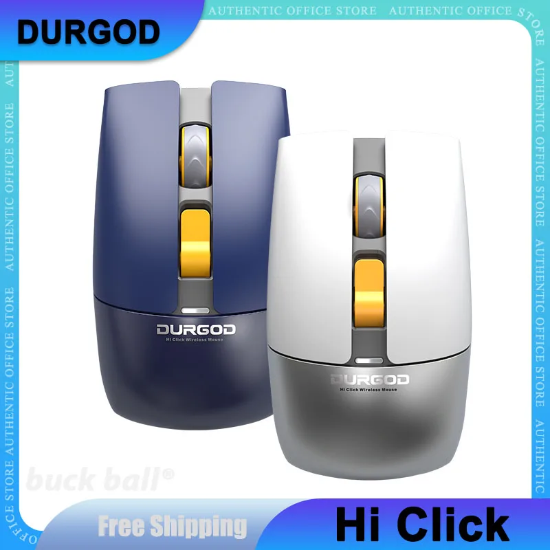 

Durgod Hi Click Wireless Mouse 2 Mode 2.4G Bluetooth Mouse Lightweight Portable For Win/MacOS/iOS Laptop iPad Office Mice Gift