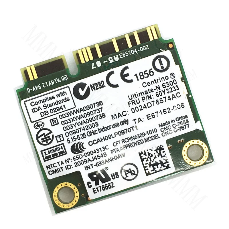TT  Intel Ultimate N 6300 633ANHMW WIFI Wireless Card For Thinkpad FRU 60Y3233