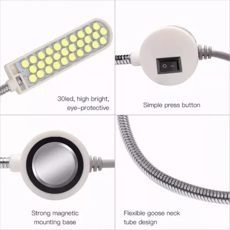 AC110-245V 2W 30LED repuestos de luz para máquina de coser doméstica