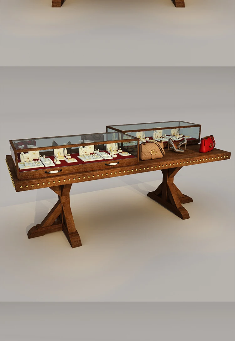 Clothing Nakajima Glass Table Display Cabinet Jewelry Exhibition Counter