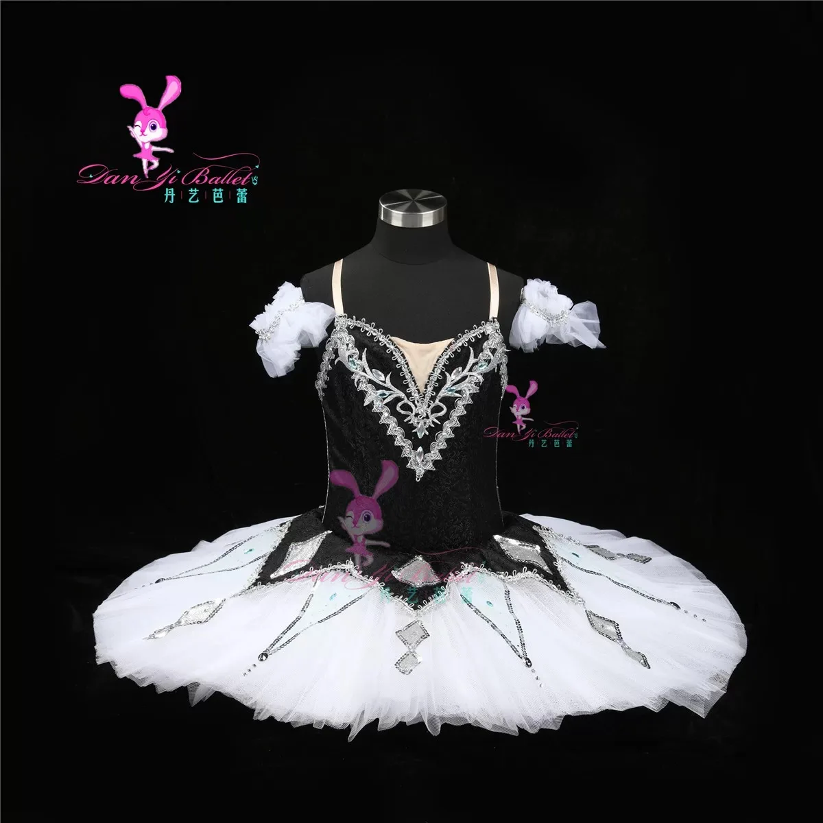 Danyiballet simple children's ballet dress black million clown disc skirt tutu competition performance customized