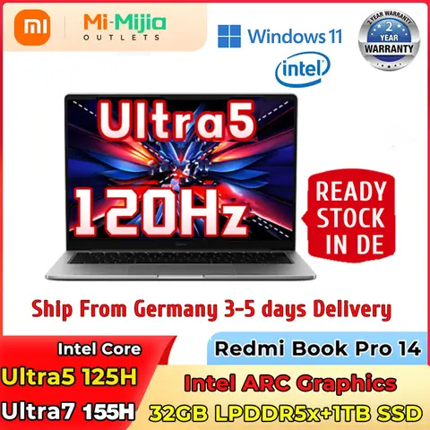 Xiaomi laptop Redmi Book Pro 14  Intel ARC Graphics  Intel Core Ultra5/Ultra7 16G/32G 1TB SSD 14"2.8K 120Hz Screen
