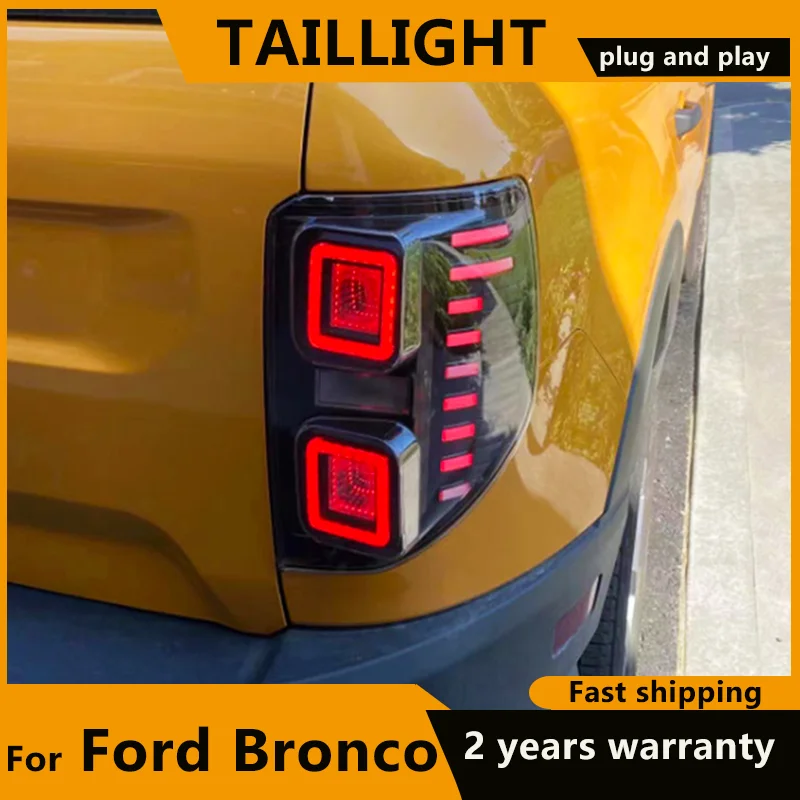 FULL LED Tail Lights for Ford Bronco Sport Taillights 2020 2021 2022 2023 Start-up Animation Sequential Rear Lamps Car Assembly