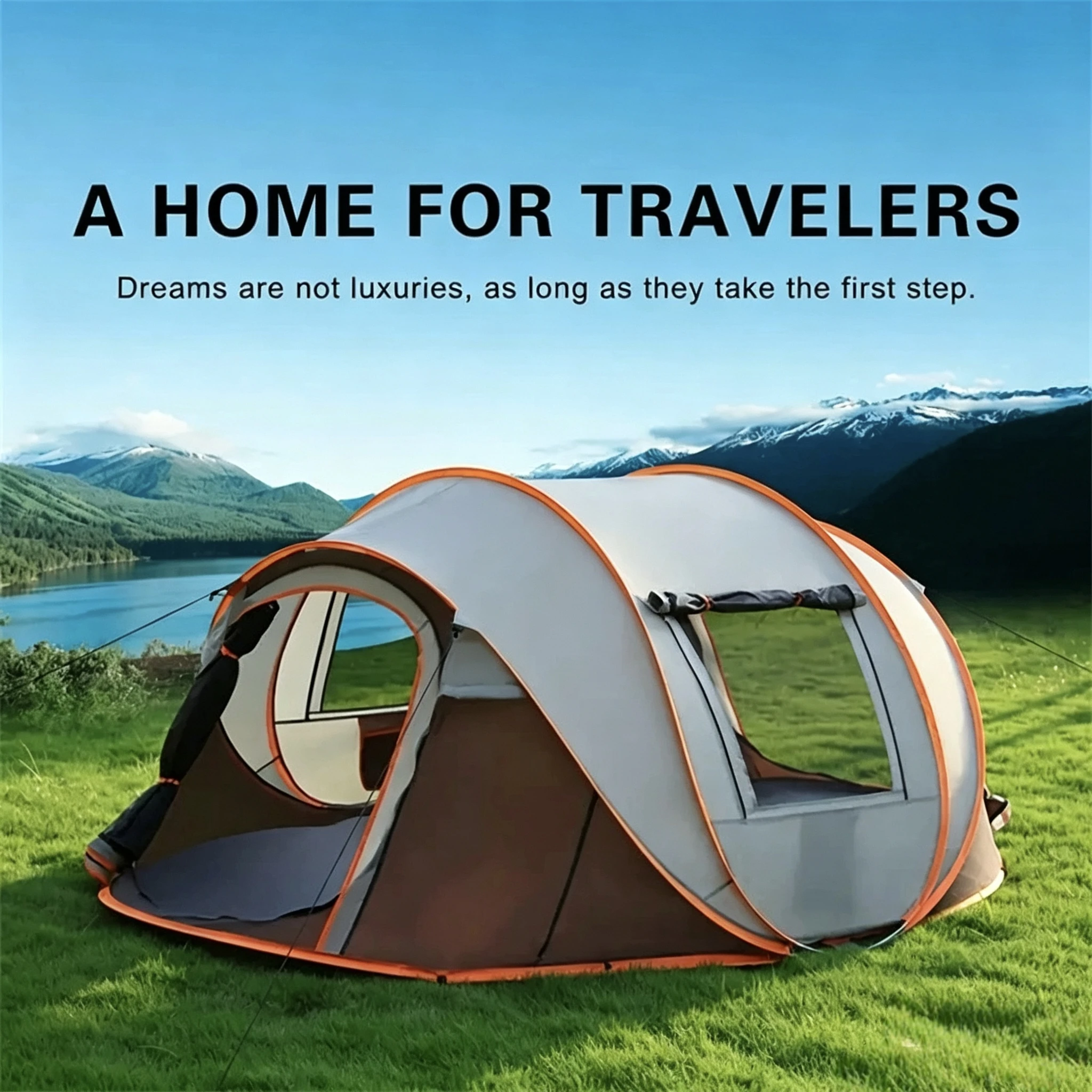 2026 Outdoor Boat-shaped Hand-toss Tent Fully Automatic No Setup Required Quick-open Design Insect-proof Mosquito Net Four-seaso