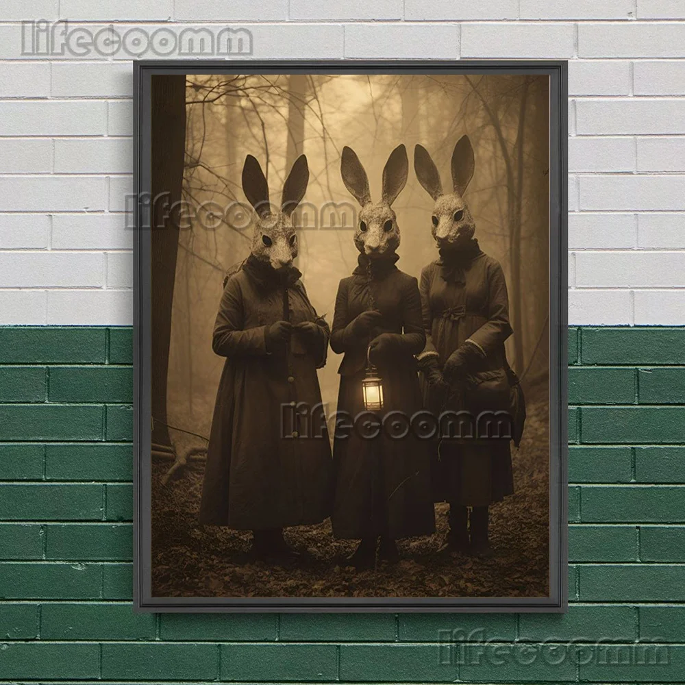 Pagan Witchcraft Photo,Art Poster Print,Cat Priest,Frankenstein,Creepy Ghost,Demon Women With Horns, vintage Wall Art Decoration