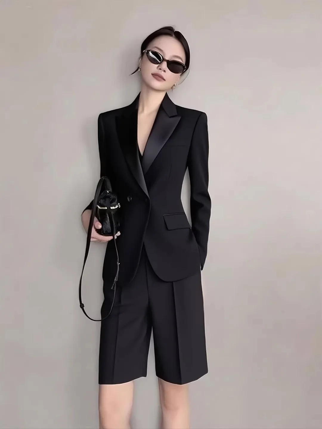 

Elegant Simple High-End Women's Suit Set Appropriate Fashionable Korean Style High Waist Long Pants Casual Spring Autumn