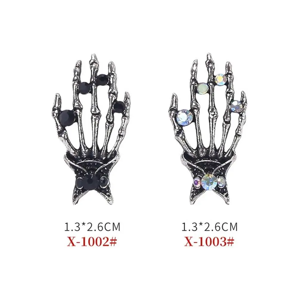 10 stks/set Metalen Nagel Charmes Halloween Skelet Nagelsteentjes Nagelbenodigdheden Manicure Ornamenten Skelet Hand Nageldecoraties