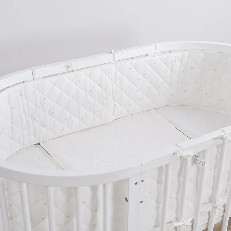 Cotton Crib Bumper for PROTECTION Wrap Edge Baby Anti-bite Solid Color Bed Fence Guardrail Baby Care Baby Safety Product