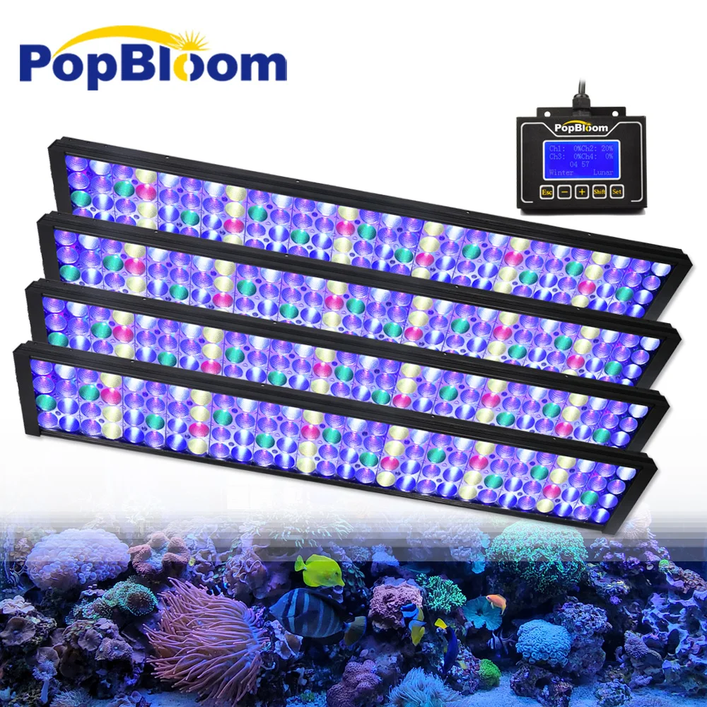 

PopBloom-320-400cm Marine Aquarium Led Lighting,Saltwater Aquarium Lamp For Seawater LPS/SPS Coral Reef Fish Tank Light,Turing75