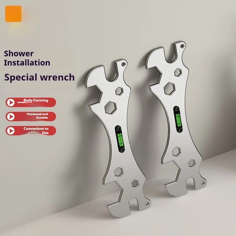 

1pcSteel Multifunctional Plumbing Wrench - Heavy Duty Adjustable Shower Head Tool with Level for Faucet & Pipe Repair