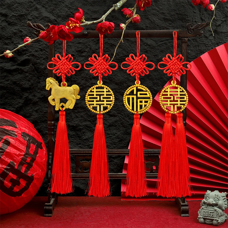 مهرجان الربيع الصيني 2026 قلادة حمراء لمركز التسوق لتزيين المنزل قلادة سنة الحصان #1