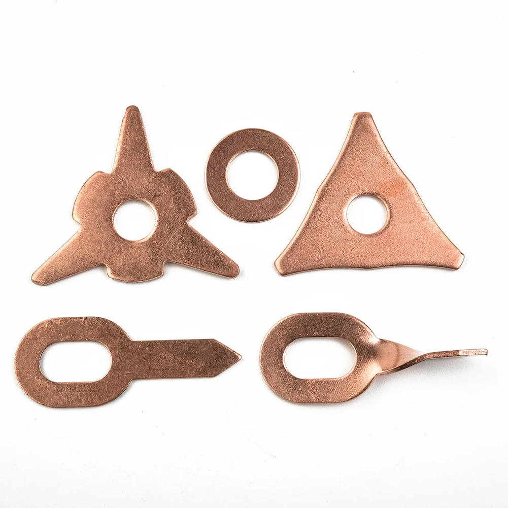 Spot Welder Accessories Consumables, Mixed Washer Pad for Auto Sheet Spot Welding, 50Pcs/Pack, Copper Plated Steel