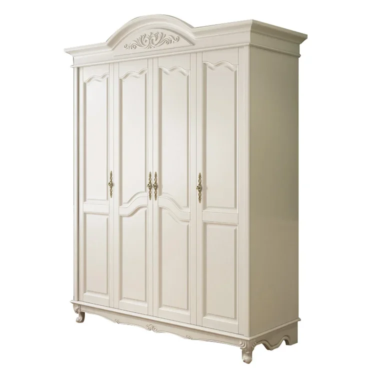

# Лидер продаж, четырехдверный шкаф, антикварный европейский цельный шкаф, французская мебель для спальни, белый шкаф