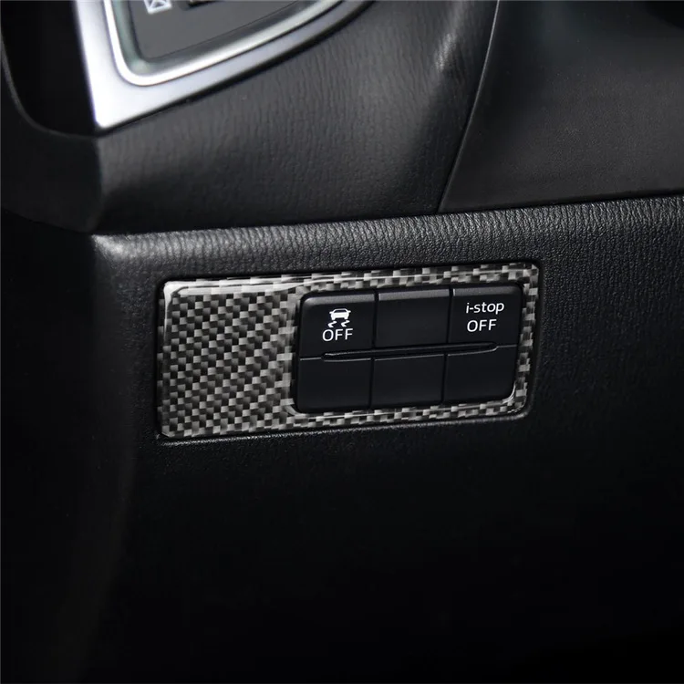 Car Headlight Head Lamp Switch Button Cover For Mazda 3 Axela BM BN 2017 2018 LHD Styling Decoration Trim Carbon Fiber ABS