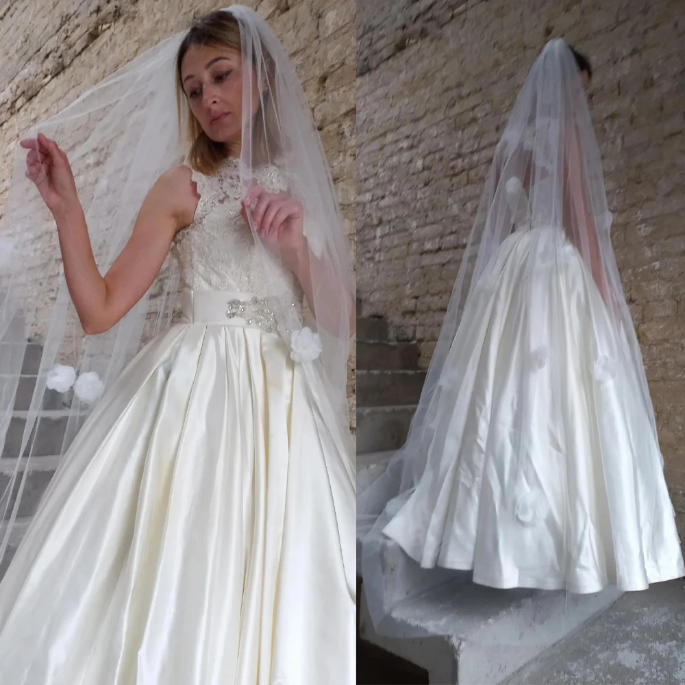 زهور الزفاف ثلاثية الأبعاد حجاب الزفاف الطويل مع مشط شال كيب خلع الملابس النساء الملحقات المخصصة