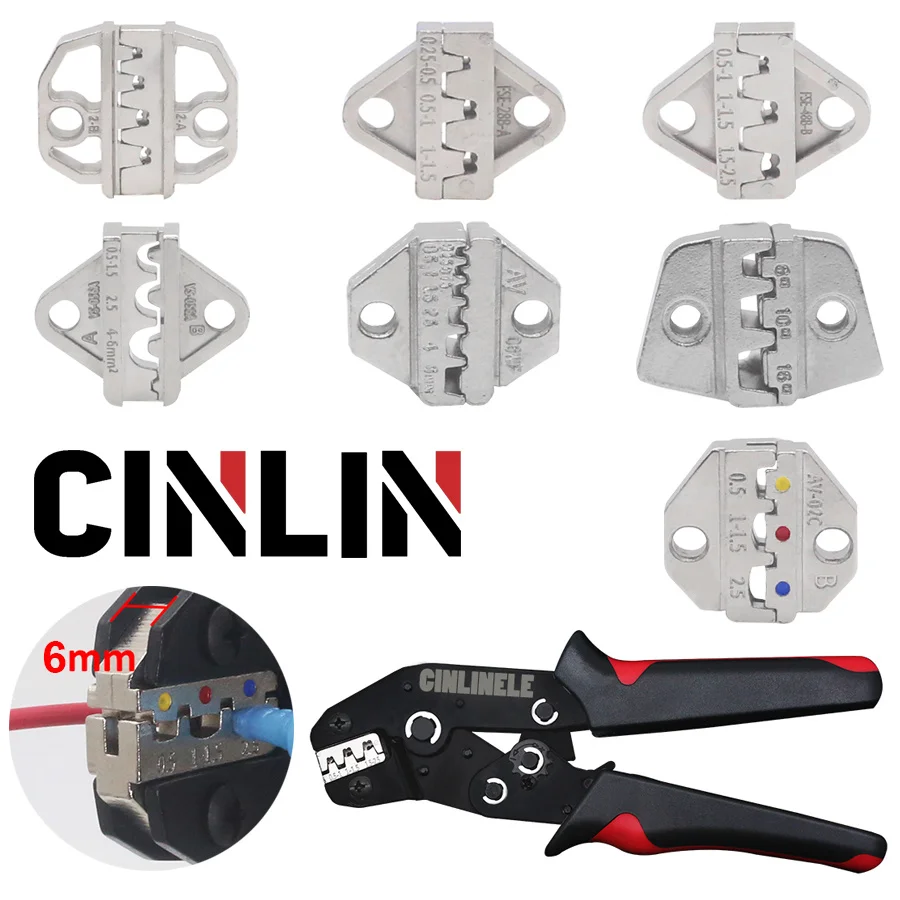 6mm  Crimp Dies Parts Jaws for 7.5Inch Crimp Pliersspacing  Terminals Crimper 02C 58B 2546B 2549 06WF 16WF