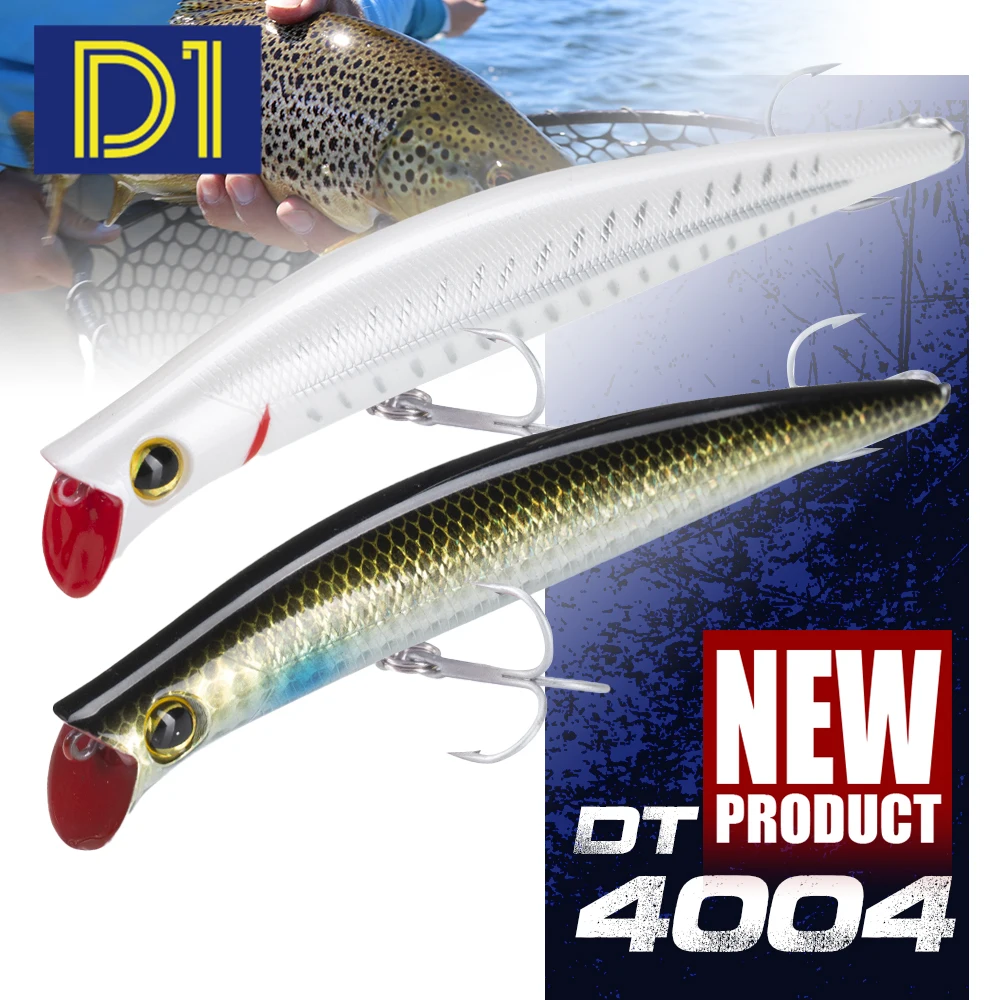 D1 Popper Angeln Köder Schwimmende Harte Künstliche Wobbler Magnet Komo 120mm/15g Herkunft Haken Allwater für Bass Forelle Köder