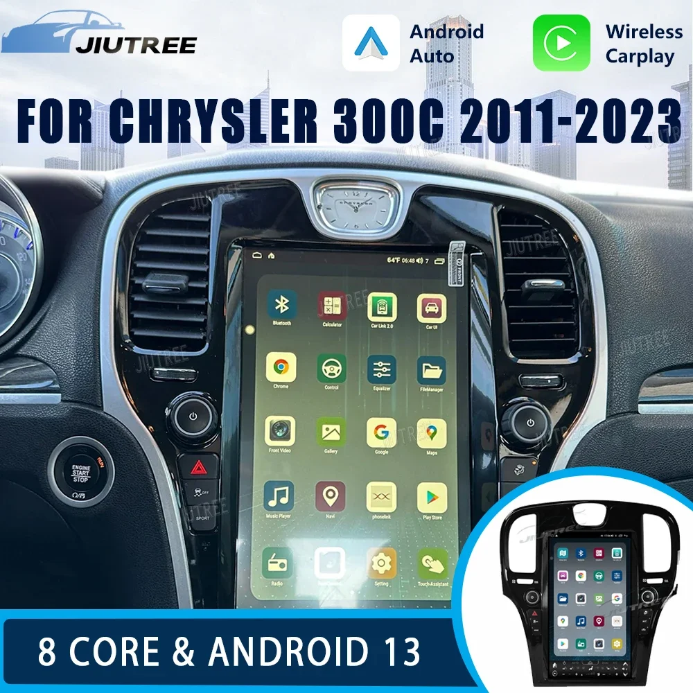 

13.6 Inch For Chrysler 300C 300 300S 2011-2023 Android 13 8-Core 8G+128G Car Multimedia Player Stereo Receiver Radio GPS 4G WIFI