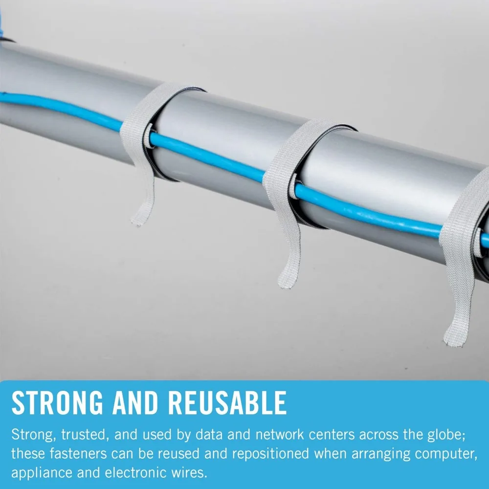 Cable tie, 100Pk, 8 x 1/2 "black cord tissue tie, thin pre-cut design for organizing homes